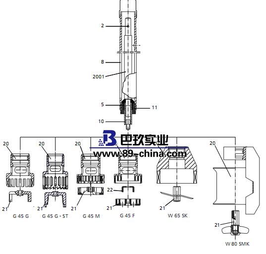 S 50 N - G 45 M 分散刀頭